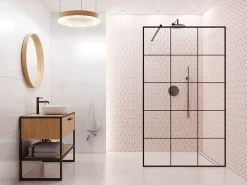 Ilcom Mosaïque en gres sur maille pour salle de bain ou cuisine 26.5 cm x 30.5 cm - Pink diamond romb- Mosaïque Pour Douche
