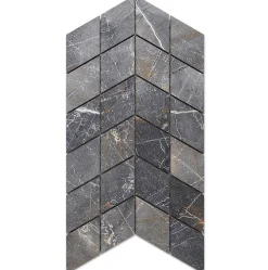 Ilcom Mosaïque en gres sur maille pour salle de bain ou cuisine 17.2 cm x 29.8 cm - Mini diamond romb- Mosaïque Pour Pièce À Vivre
