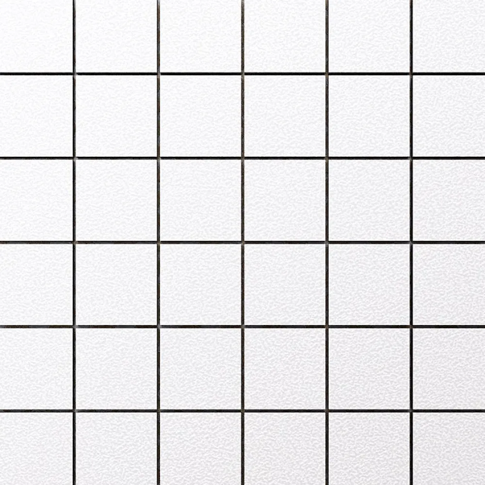 Ilcom Mosaïque en gres sur maille pour salle de bain ou cuisine 30 cm x 30 cm - Big white cubes- Mosaïque Pour Douche