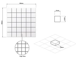 Ilcom Mosaïque en gres sur maille pour salle de bain ou cuisine 30 cm x 30 cm - Big white cubes- Mosaïque Pour Douche