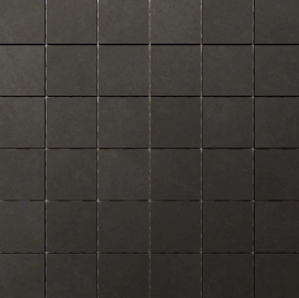 Ilcom Mosaïque en gres sur maille pour salle de bain ou cuisine 29.9 cm x 29.9 cm - Big black cubes- Mosaïque