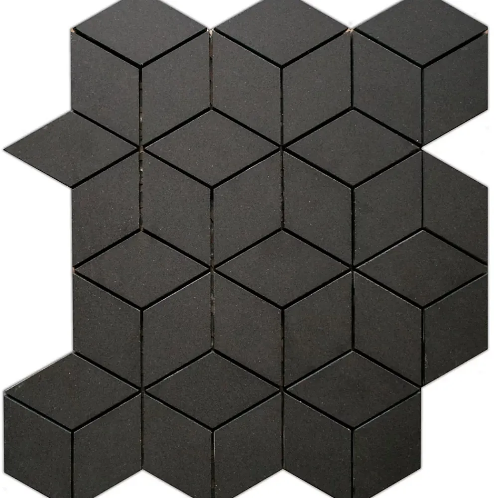 Ilcom Mosaïque en gres sur maille pour salle de bain ou cuisine 26.5 cm x 30.5 cm - Dark side- Mosaïque Pour Pièce À Vivre|Mosaïque Pour Wc
