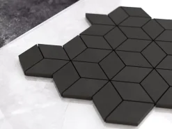 Ilcom Mosaïque en gres sur maille pour salle de bain ou cuisine 26.5 cm x 30.5 cm - Dark side- Mosaïque Pour Pièce À Vivre|Mosaïque Pour Wc