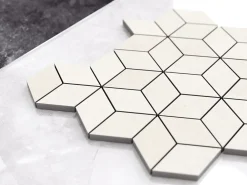 Ilcom Mosaïque en gres sur maille pour salle de bain ou cuisine 30.5 cm x 26.5 cm - Milky way- Mosaïque Pour Douche
