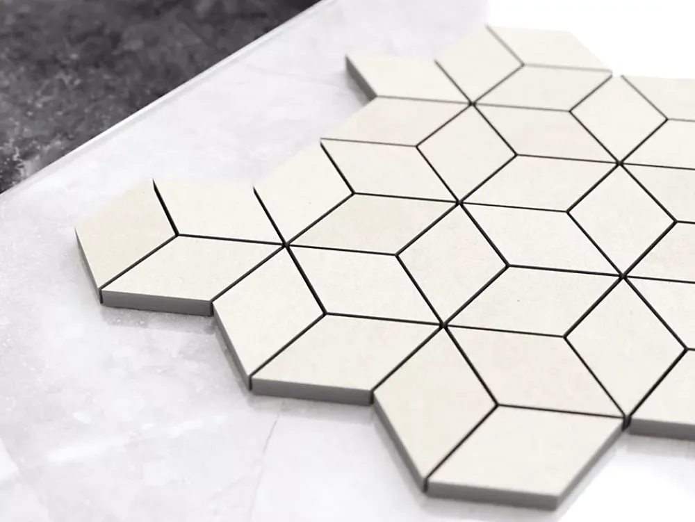 Ilcom Mosaïque en gres sur maille pour salle de bain ou cuisine 30.5 cm x 26.5 cm - Milky way- Mosaïque Pour Douche