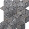 Ilcom Mosaïque en gres sur maille pour salle de bain ou cuisine 26.5 cm x 30.5 cm - Diamond romb- Mosaïque Pour Salle De Bains