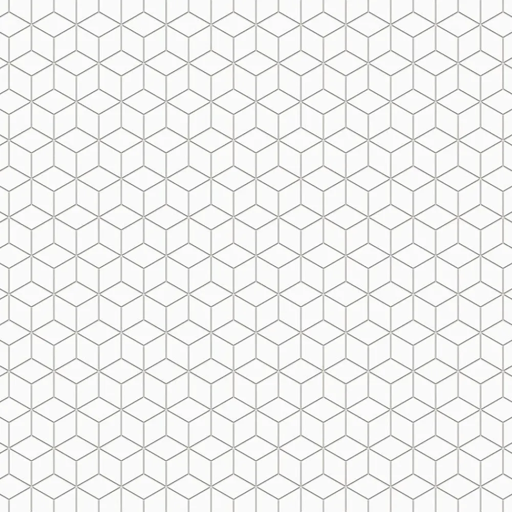 Ilcom Mosaïque en gres sur maille pour salle de bain ou cuisine 26.5 cm x 30.5 cm - White diamod romb- Mosaïque Pour Douche