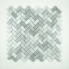 Albedo Pierre Travertin<Mosaïque en Marbre Blanc Marmara Poli - Chevrons