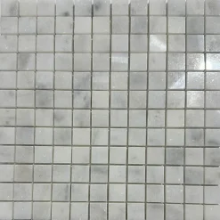 Albedo Pierre Mosaïque en Marbre Blanc Poli. 2,3x2,3x1CM- Mosaïque Pour Pièce À Vivre