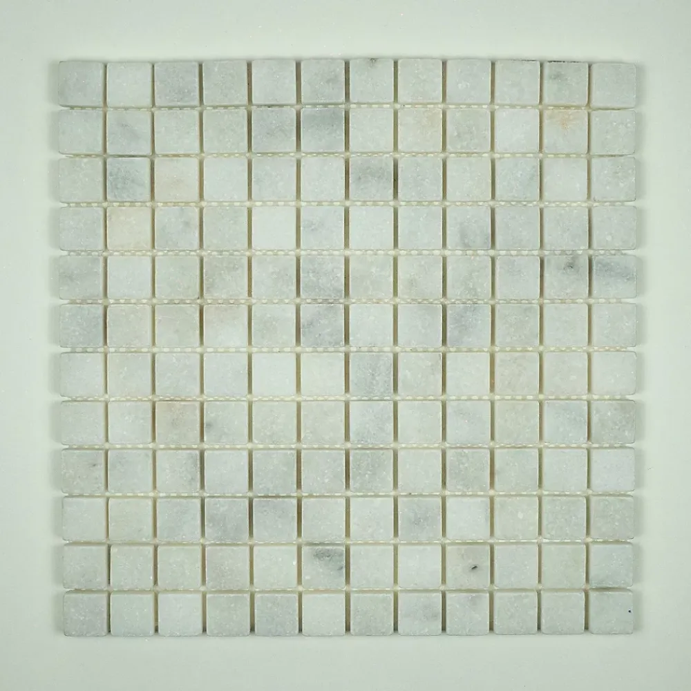 Albedo Pierre Mosaïque en Marbre Blanc Vieilli - 2,3x2,3x1 CM- Travertin