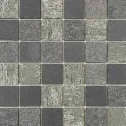 U-tile Mosaïque en pierre naturelle 100 x 50 cm - carreau 5 x 5 cm mixte gris- Mosaïque Pour Douche