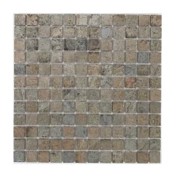 U-tile Mosaïque en pierre naturelle 100 x 50 cm - carreau 2,5 x 2,5 cm cuivre- Mosaïque Pour Douche