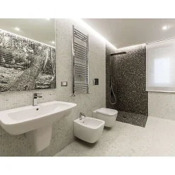 Aelle Carrelage Mosaïque Pour Salle De Bains<Mosaïque en pâte de verre aspect marbre mate 2,5x2,5 cm ZEN CARRARA