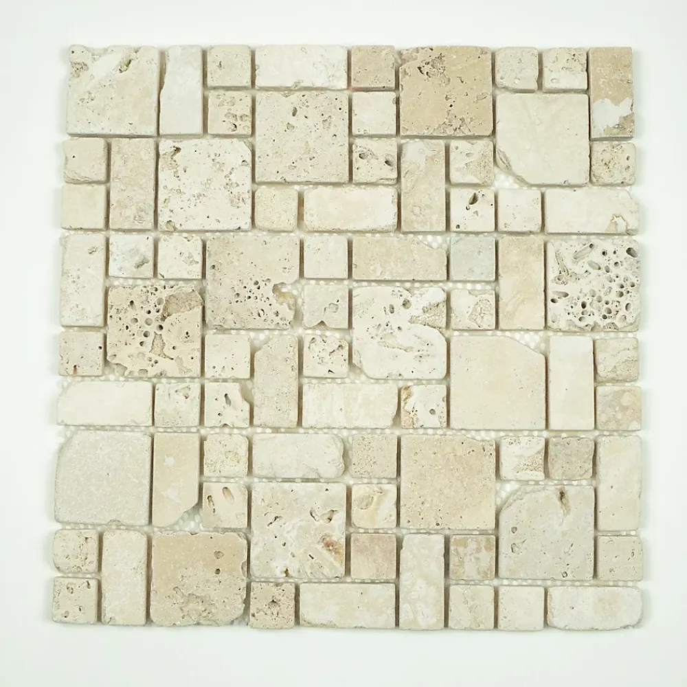 Albedo Pierre Travertin<Mosaïque en Travertin Antico Romano