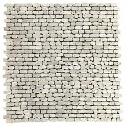 Albedo Pierre Mosaïque en travertin Blanc Ivoire Vieilli - Antico Wall - 0,8 MM- Travertin