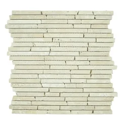 Albedo Pierre Mosaïque<Mosaïque en Travertin Blanc Ivoire Vieilli - Stripes