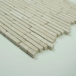 Albedo Pierre Mosaïque<Mosaïque en Travertin Blanc Ivoire Vieilli - Stripes