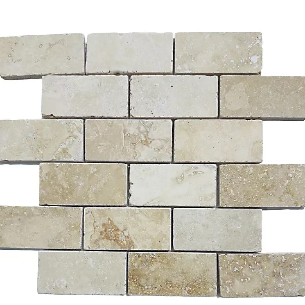 Albedo Pierre Mosaïque|Mosaïque Pour Salle De Bains<Mosaïque en Travertin Ivoire Vieilli rempli - Irrégulier 4,8x10x1 CM