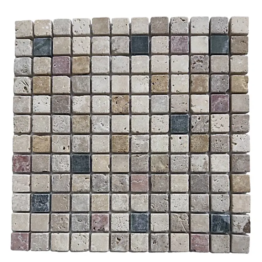Albedo Pierre Travertin<Mosaïque en Travertin Vieilli - Mix 5 couleurs - 2,3X2,3X1 CM