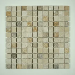 Albedo Pierre Travertin<Mosaïque en Travertin Vieilli - Mix 3 couleurs - 2,3X2,3X1 CM