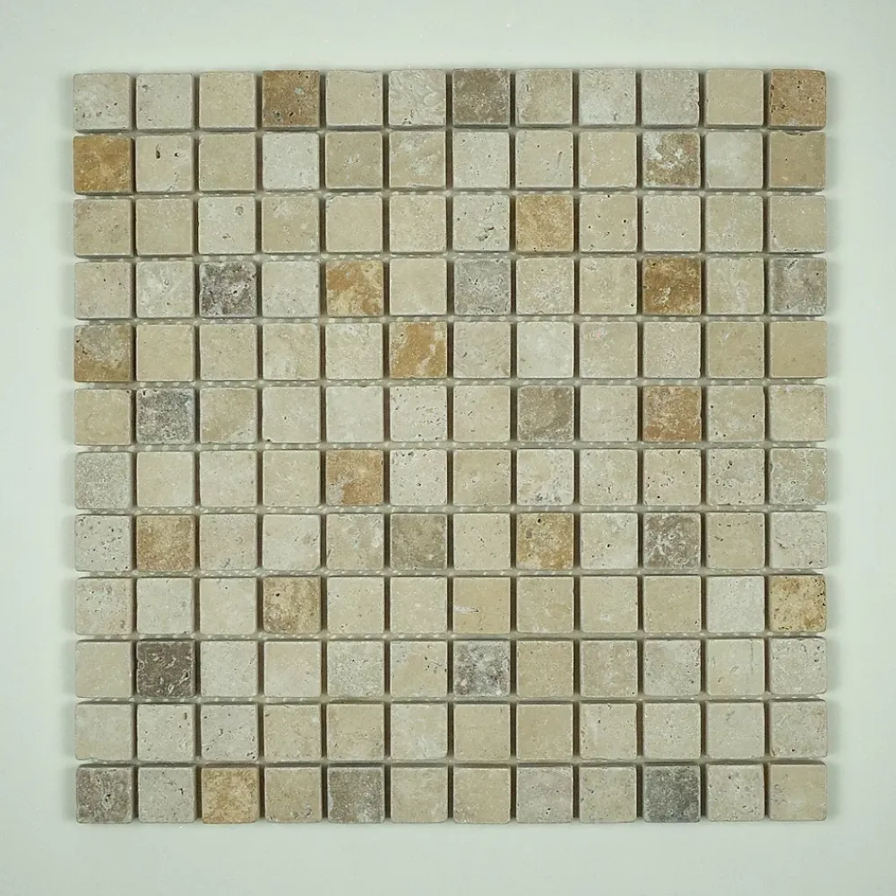 Albedo Pierre Travertin<Mosaïque en Travertin Vieilli - Mix 3 couleurs - 2,3X2,3X1 CM