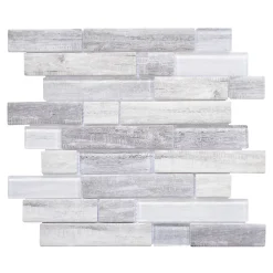 Casa Linea Mosaïque Pour Wc|Mosaïque Pour Pièce À Vivre<Mosaïque en verre gris Bois Brillant 34 x 29,5 cm
