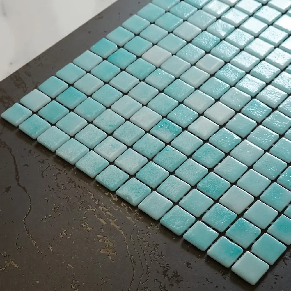 Ilcom Mosaïque en verre pressé pour piscines, bains et saunas 32.5 cm x 51.5 cm - Lagoon- Mosaïque Pour Pièce À Vivre|Mosaïque Pour Wc
