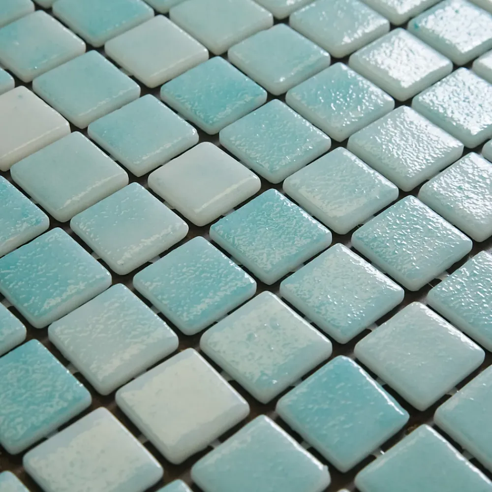 Ilcom Mosaïque en verre pressé pour piscines, bains et saunas 32.5 cm x 51.5 cm - Lagoon- Mosaïque Pour Pièce À Vivre|Mosaïque Pour Wc