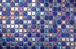 Ilcom Mosaïque en verre pressé sur maille pour piscine 32.5cm x 51.5cm - Alves Blend Cobalt (0,167m²)- Mosaïque Pour Salle De Bains