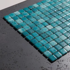 Ilcom Mosaïque en verre pressé sur maille pour piscine 32.5cm x 51.5cm - Bahamas Pool (0,167m²)- Mosaïque|Mosaïque Pour Salle De Bains