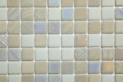 Ilcom Mosaïque en verre pressé sur maille pour piscine 32.5cm x 51.5cm - Alves Blend White (0,167m²)- Mosaïque Pour Salle De Bains|Mosaïque Pour Douche