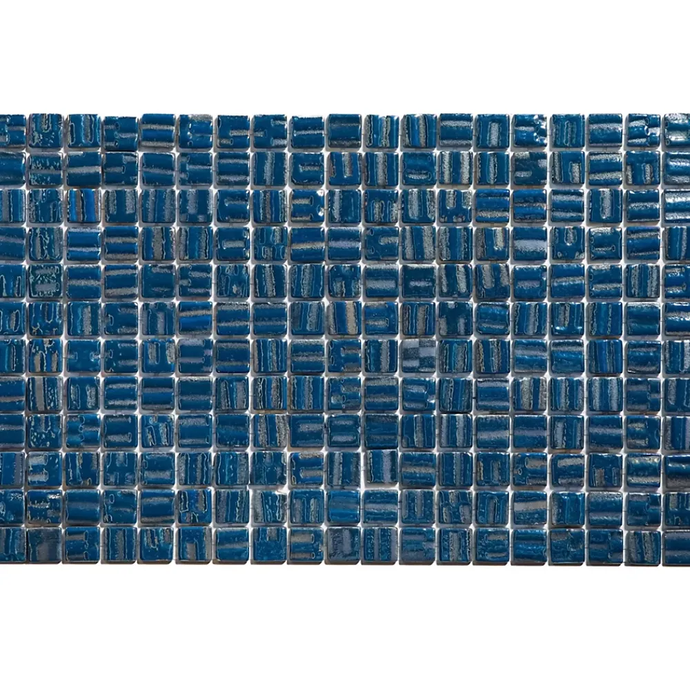 Ilcom Mosaïque en verre pressé sur maille pour piscine 32.5cm x 51.5cm - Veneto Ocean Blue (0,167m²)- Mosaïque Pour Pièce À Vivre