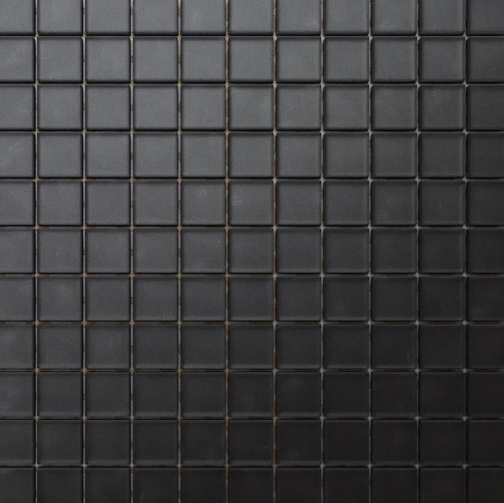 Ilcom Mosaïque en verre sur filet pour salle de bain ou cuisine 30 cm x 30 cm - Velvet black- Mosaïque|Mosaïque Pour Pièce À Vivre