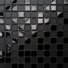 Ilcom Mosaïque en verre sur filet pour salle de bain ou cuisine 30 cm x 30 cm - Black obsidian- Mosaïque Pour Salle De Bains|Mosaïque Pour Pièce À Vivre