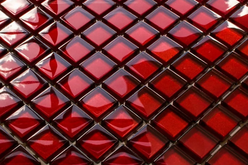 Ilcom Mosaïque en verre sur filet pour salle de bain ou cuisine 30 cm x 30 cm - Pomerol wine- Mosaïque