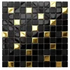 Ilcom Mosaïque en verre sur filet pour salle de bain ou cuisine 30 cm x 30 cm - Volcano gold- Mosaïque|Mosaïque Pour Wc