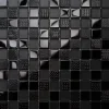 Ilcom Mosaïque en verre sur filet pour salle de bain ou cuisine 30 cm x 30 cm - Carbon- Mosaïque
