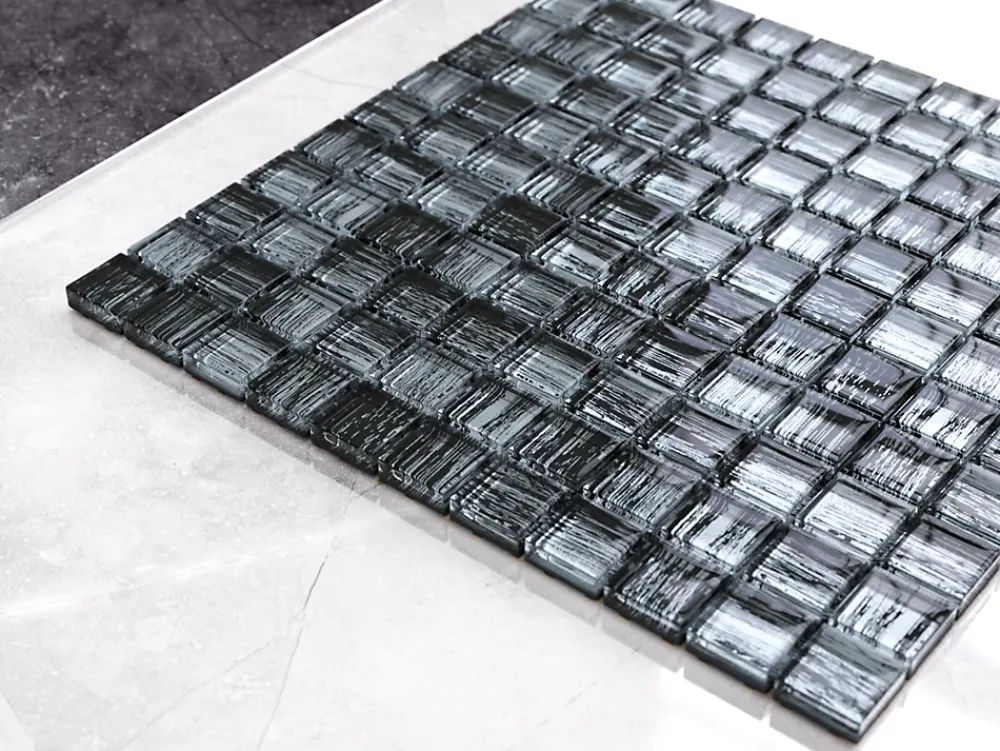 Ilcom Mosaïque Pour Wc|Mosaïque Pour Pièce À Vivre<Mosaïque en verre sur filet pour salle de bain ou cuisine 30 cm x 30 cm - Clipped jeans