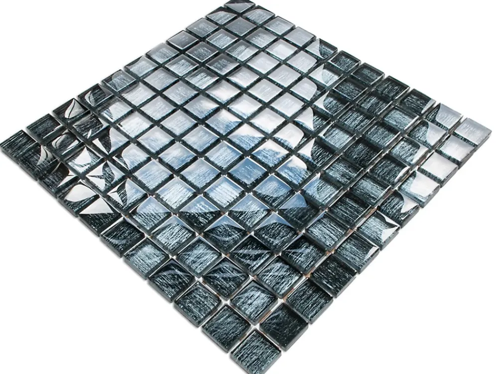 Ilcom Mosaïque Pour Wc|Mosaïque Pour Pièce À Vivre<Mosaïque en verre sur filet pour salle de bain ou cuisine 30 cm x 30 cm - Clipped jeans