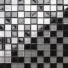 Ilcom Mosaïque en verre sur filet pour salle de bain ou cuisine 30 cm x 30 cm - Starry black- Mosaïque Pour Pièce À Vivre