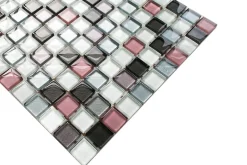 Ilcom Mosaïque Pour Wc<Mosaïque en verre sur filet pour salle de bain ou cuisine 30 cm x 30 cm - Pink Floyd