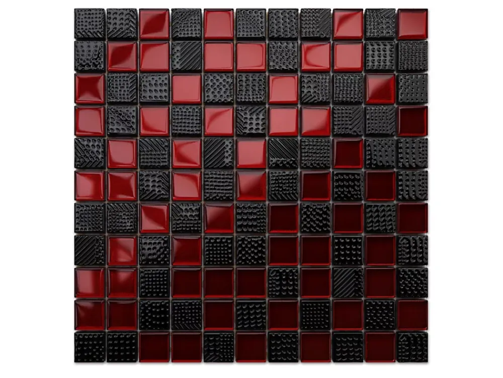 Ilcom Mosaïque en verre sur filet pour salle de bain ou cuisine 30 cm x 30 cm - Aventador- Mosaïque Pour Douche