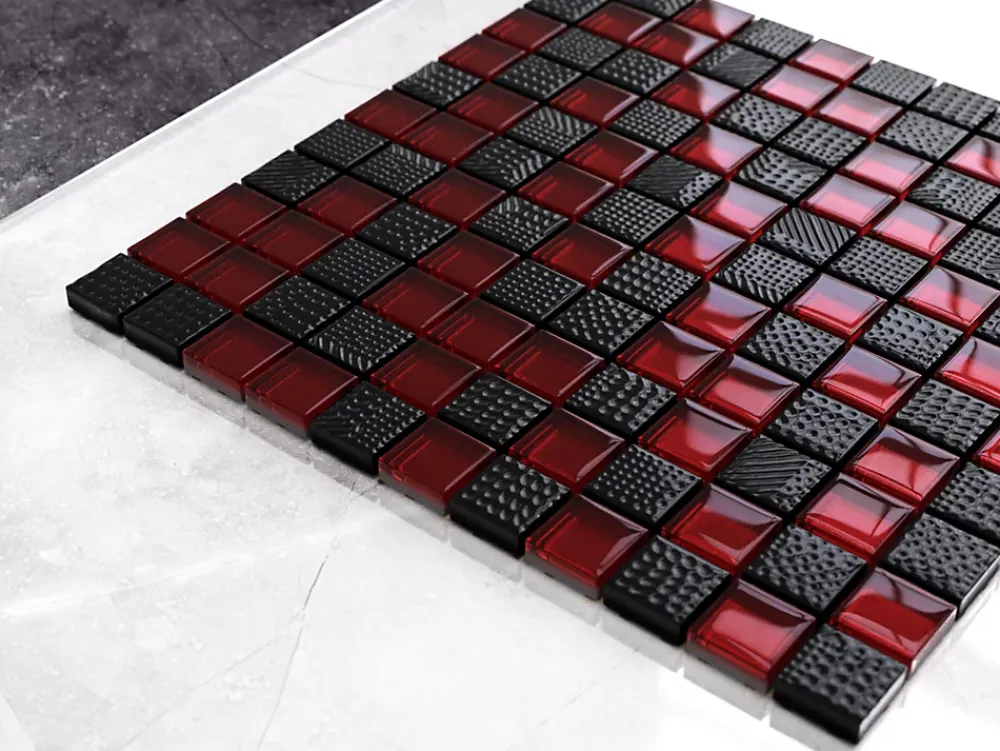 Ilcom Mosaïque en verre sur filet pour salle de bain ou cuisine 30 cm x 30 cm - Aventador- Mosaïque Pour Douche