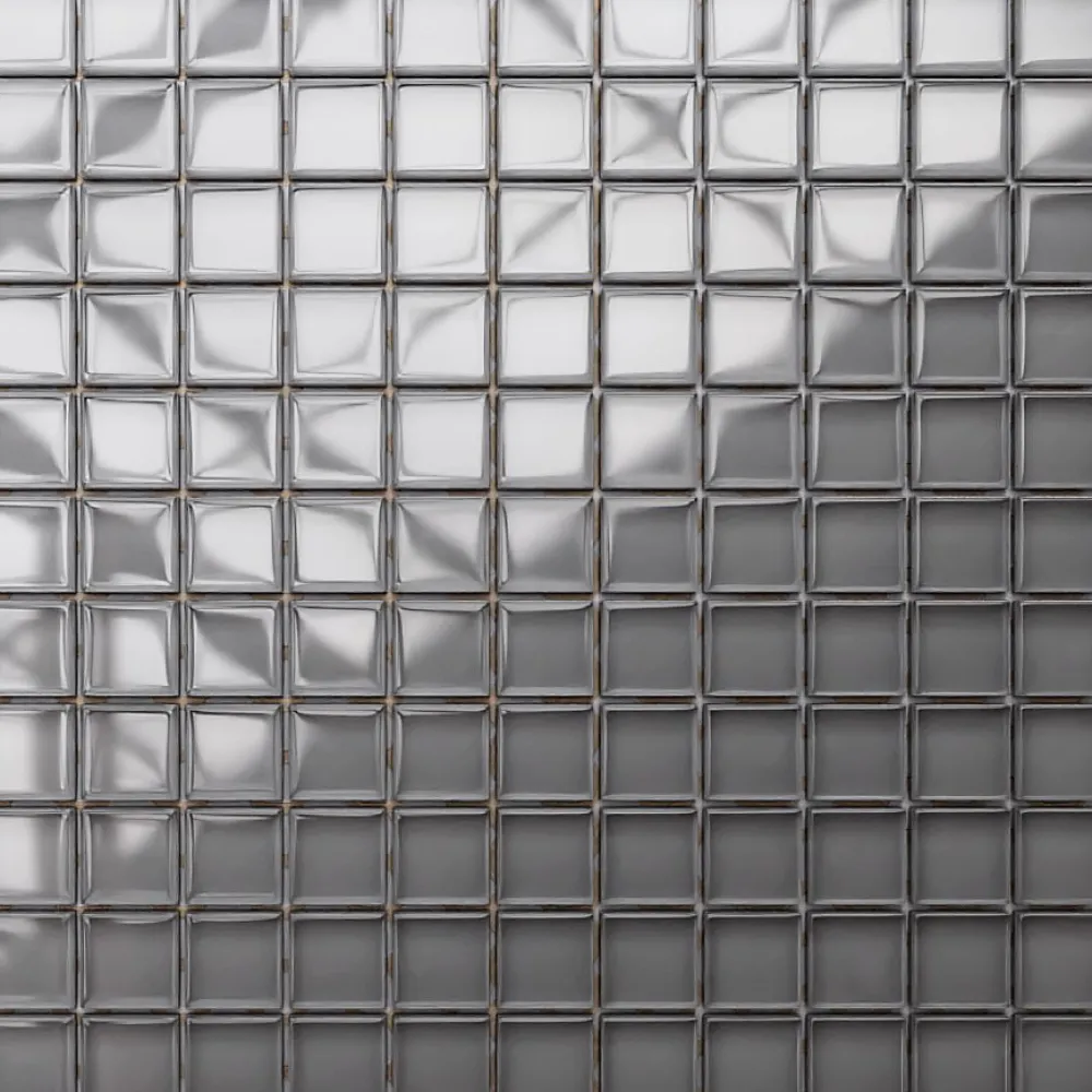 Ilcom Mosaïque<Mosaïque en verre sur filet pour salle de bain ou cuisine 30 cm x 30 cm - Dorian Grey