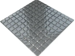 Ilcom Mosaïque<Mosaïque en verre sur filet pour salle de bain ou cuisine 30 cm x 30 cm - Dorian Grey