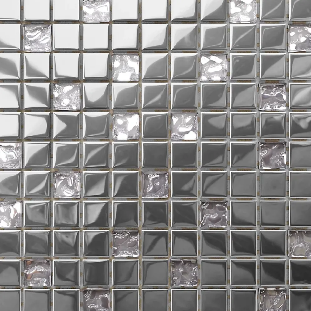 Ilcom Mosaïque en verre sur filet pour salle de bain ou cuisine 30 cm x 30 cm - Selene- Mosaïque Pour Pièce À Vivre|Mosaïque Pour Wc