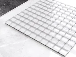 Ilcom Mosaïque en verre sur filet pour salle de bain ou cuisine 30 cm x 30 cm - Perfect white- Mosaïque Pour Douche|Mosaïque