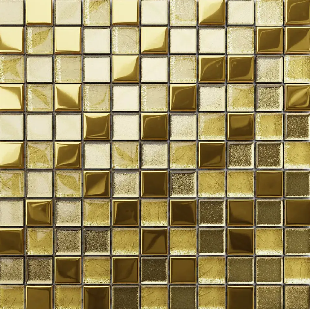 Ilcom Mosaïque en verre sur filet pour salle de bain ou cuisine 30 cm x 30 cm - Crushed Giza- Mosaïque Pour Salle De Bains