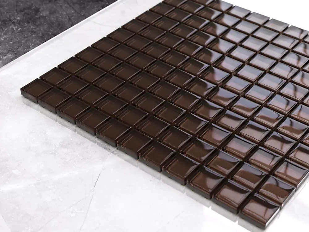 Ilcom Mosaïque<Mosaïque en verre sur filet pour salle de bain ou cuisine 30 cm x 30 cm - Chocolate pastry