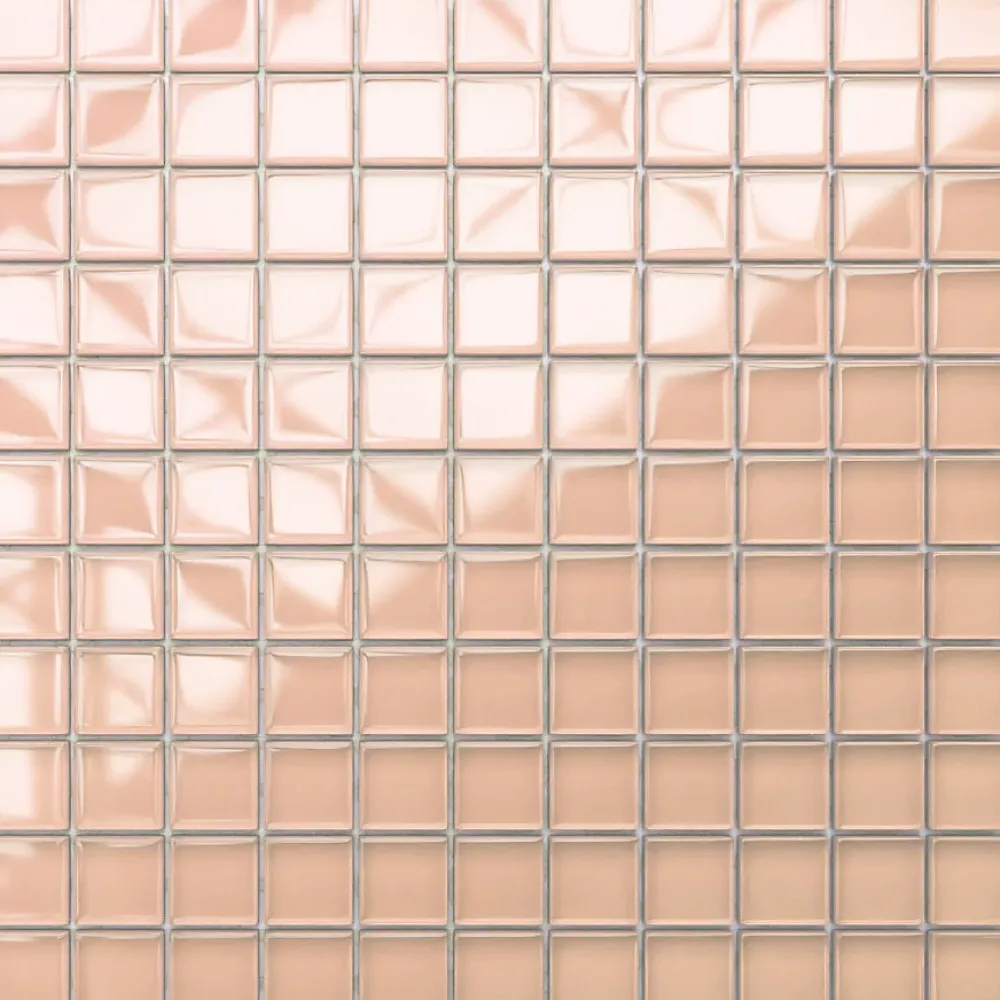 Ilcom Mosaïque Pour Pièce À Vivre|Mosaïque Pour Wc<Mosaïque en verre sur filet pour salle de bain ou cuisine 30 cm x 30 cm - Salmon